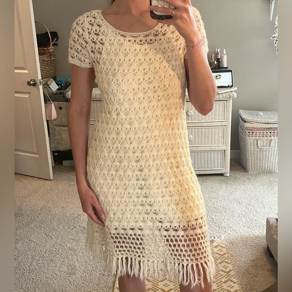 AE Crochet Short-Sleeve Dress